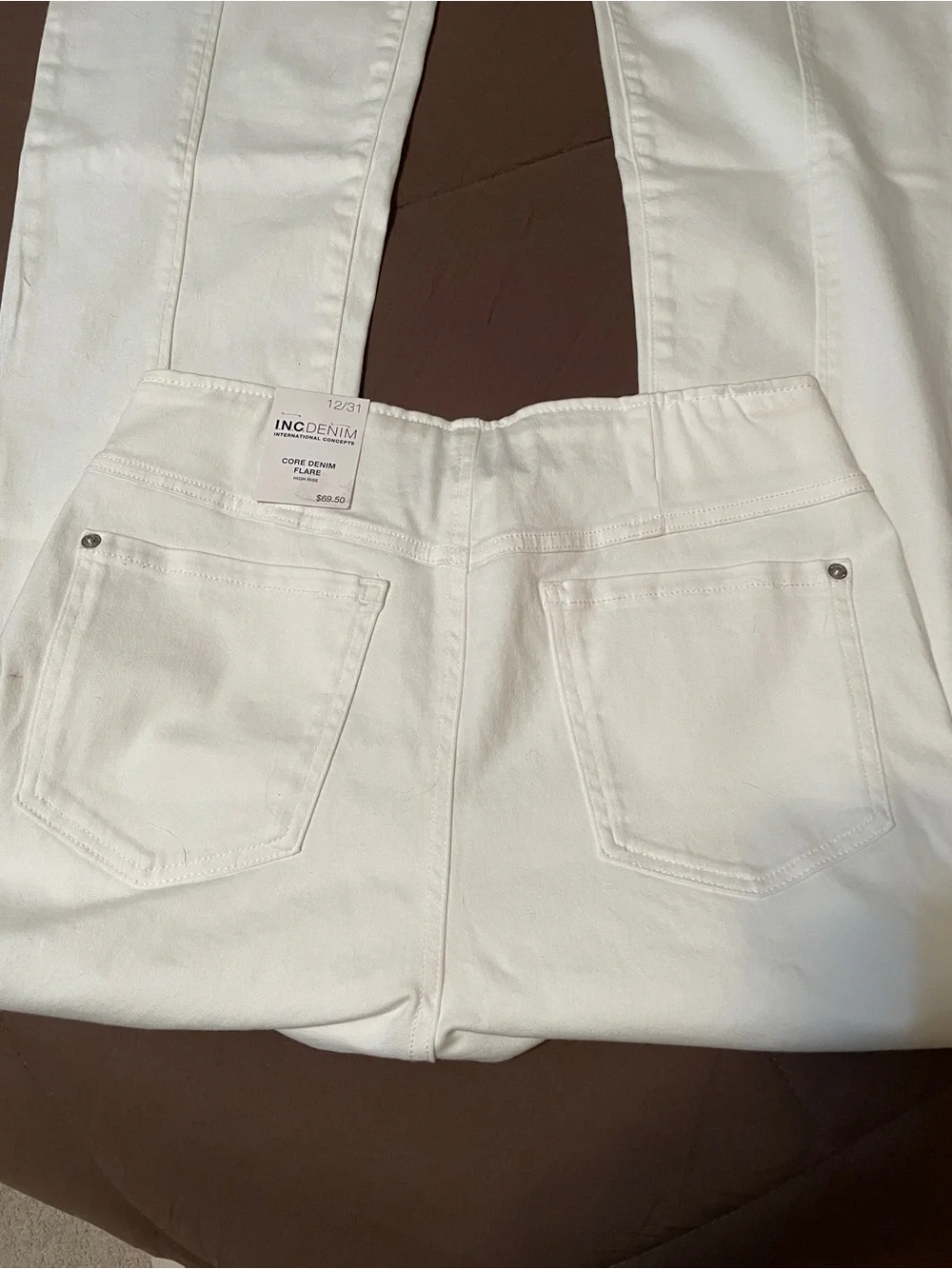 INC International Concepts White Boot Cut Denim Pants - Picture 3 of 5